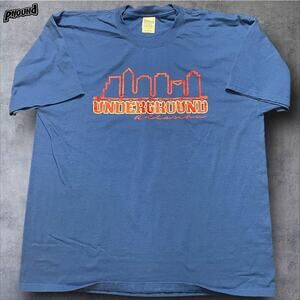 Underground Atlanta Shirt Mens XL Blue Skyline Graphic Short Sleeve Gildan Tee